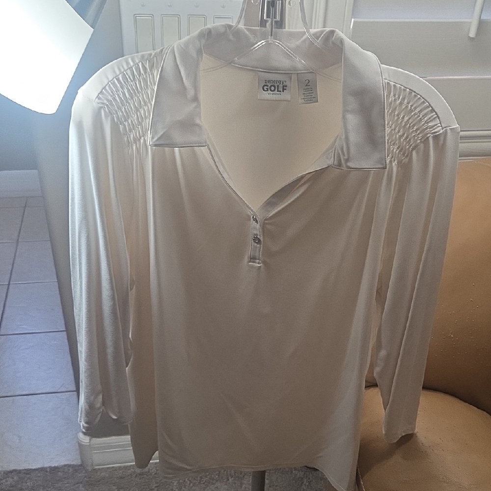 Women's White Golf Top